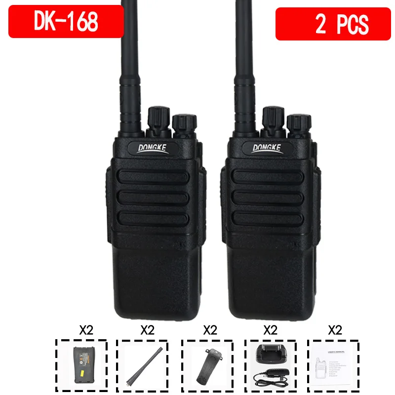 2PCS 2 шт. DONGKE 168 Профессиональные портативные рации CB Ham радиостанции любительский полицейский сканер Радио Интерком КВ трансивер - Цвет: 2PCS
