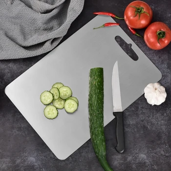 

2019 Stainless Steel Chopping Blocks Cutting Boards For Kitchen Antibacterial Odorless Cutting Board for Food Fruit Vegetable Y