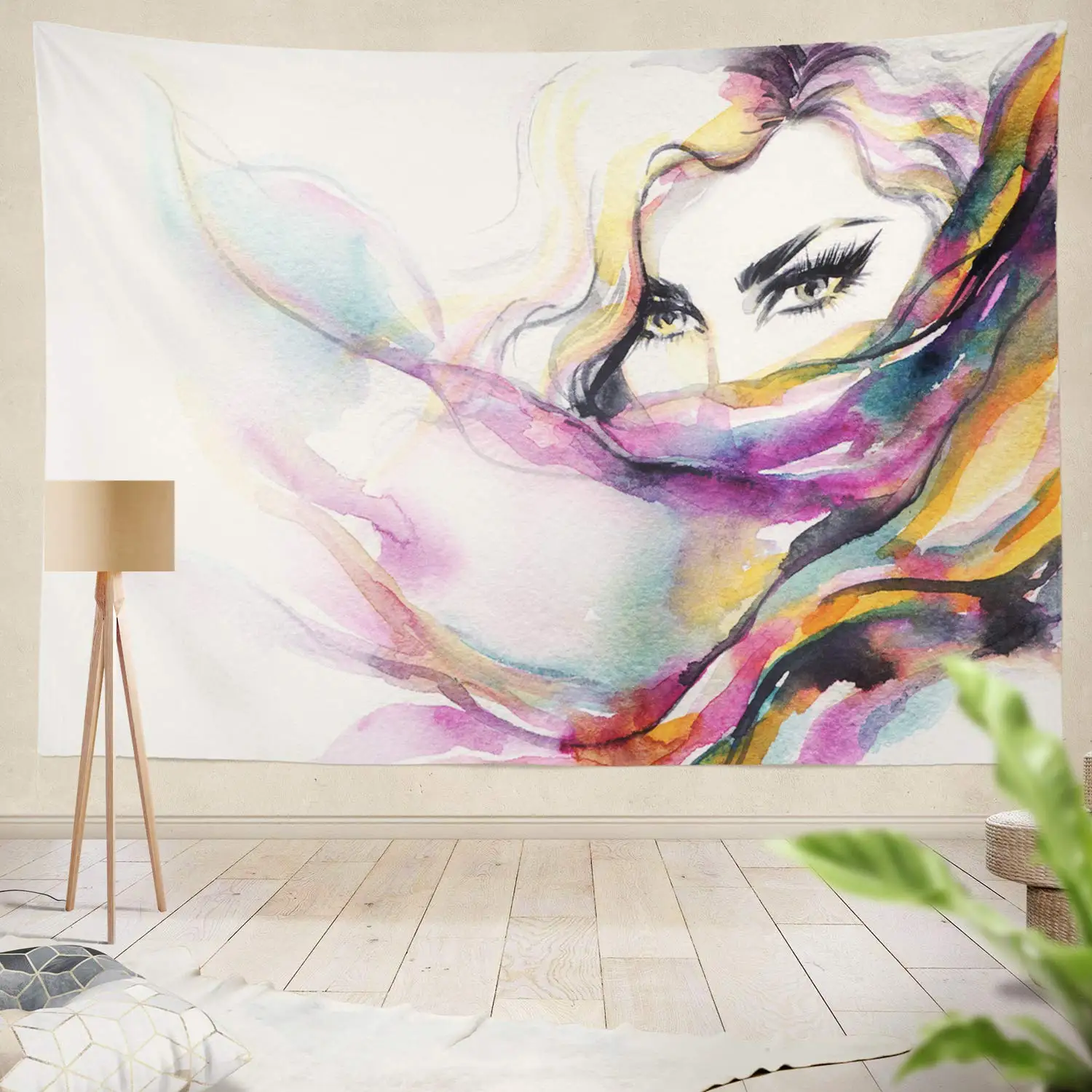 

Woman Face Watercolor Beauty Abstract Beautiful Feminine Sensual Hanging Tapestries