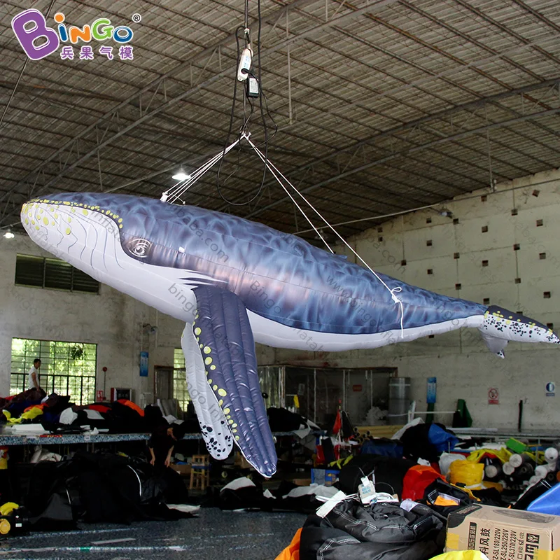 HIGHLY RECOMMENDED 3m length inflatable suspended humpback whale air filled custom tailor ocean theme hanging item decoration