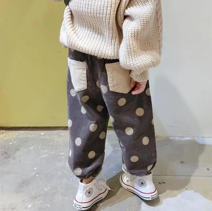 style 3 Штаны для девочек коллекция года, новое осеннее платье вельветовые штаны с волнистыми волнами для девочек осенние повседневные брюки для маленьких девочек возрастом от 2 до 6 лет - Цвет: style 3