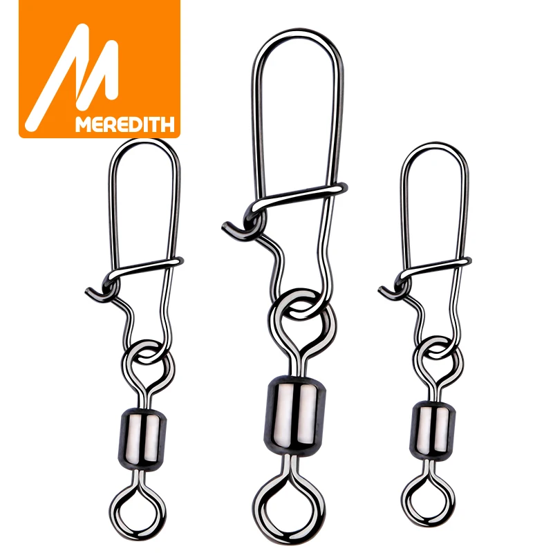 Fishing-Connector Tackle Bearing Snap-Fishhook Rolling-Swivel Stainless-Steel MEREDITH