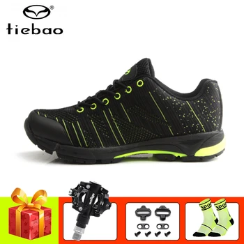 

TIEBAO mountain bike shoes flying woven cycling sneakers sapatilha ciclismo mtb men professional self-locking breathable shoes