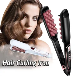 Hair Straightener Volumizing Hair Iron Straightening Comb 2 In 1 Flat Iron Straightener&Curler Corrugated Fluffy Artifact Corn