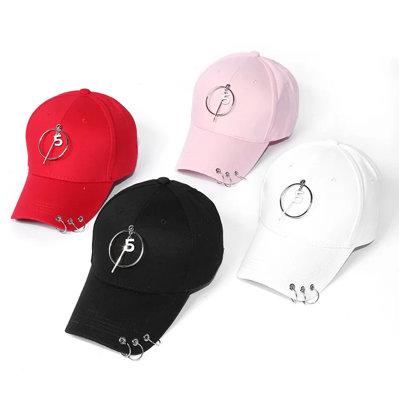 Модная кепка с номером 5 и железным кольцом для папы, Повседневная Кепка, бейсболка, кепка в стиле хип-хоп, летняя кепка от солнца, Регулируемая Кепка, модная женская шапка