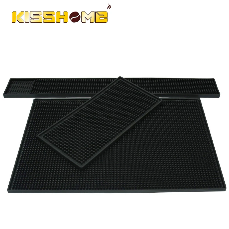 Pvc Soft Rubber Non-slip Drain Pad Heat Insulation Coaster Bar Mat