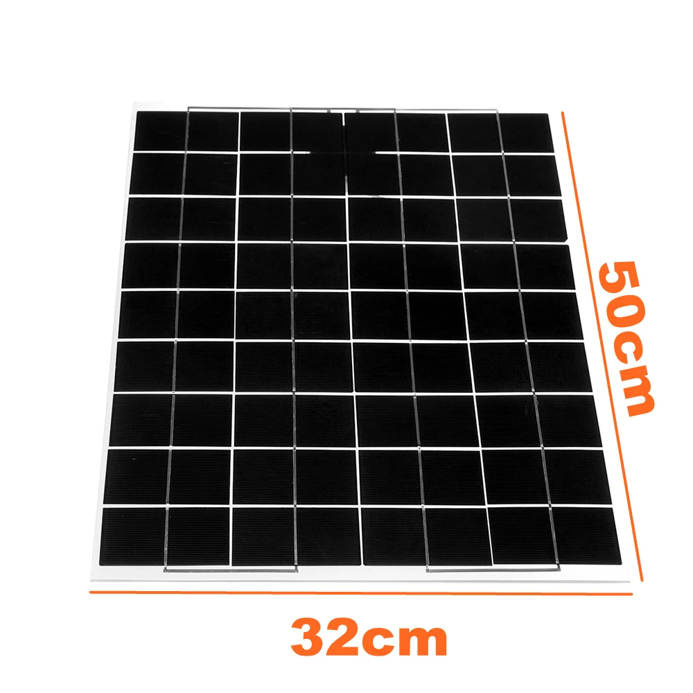 AUGIENB 18 в 50 Вт большая Гибкая солнечная панель, поликристаллический кремниевый аккумулятор, Мини Солнечная система, автомобильное зарядное устройство
