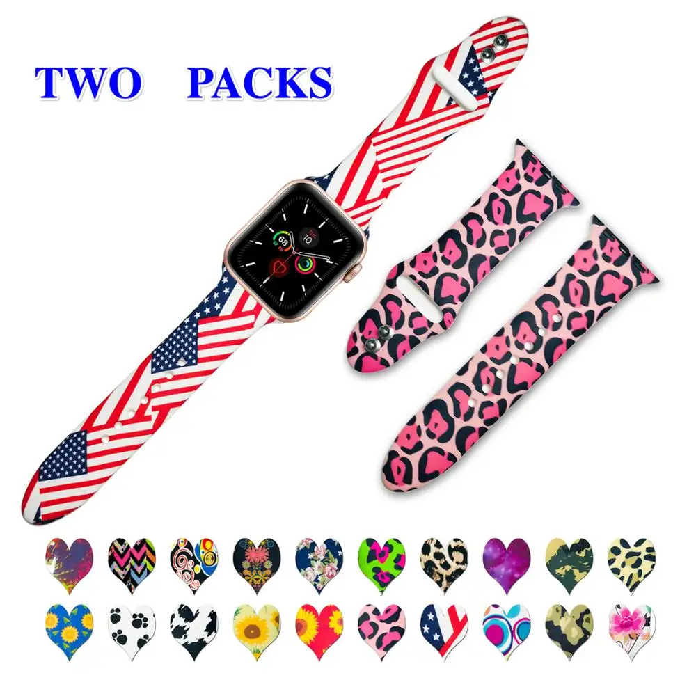 

2 Pack Sport Smart Watch Band Silicone Rubber Strap 38/40 42/44mm For Watch