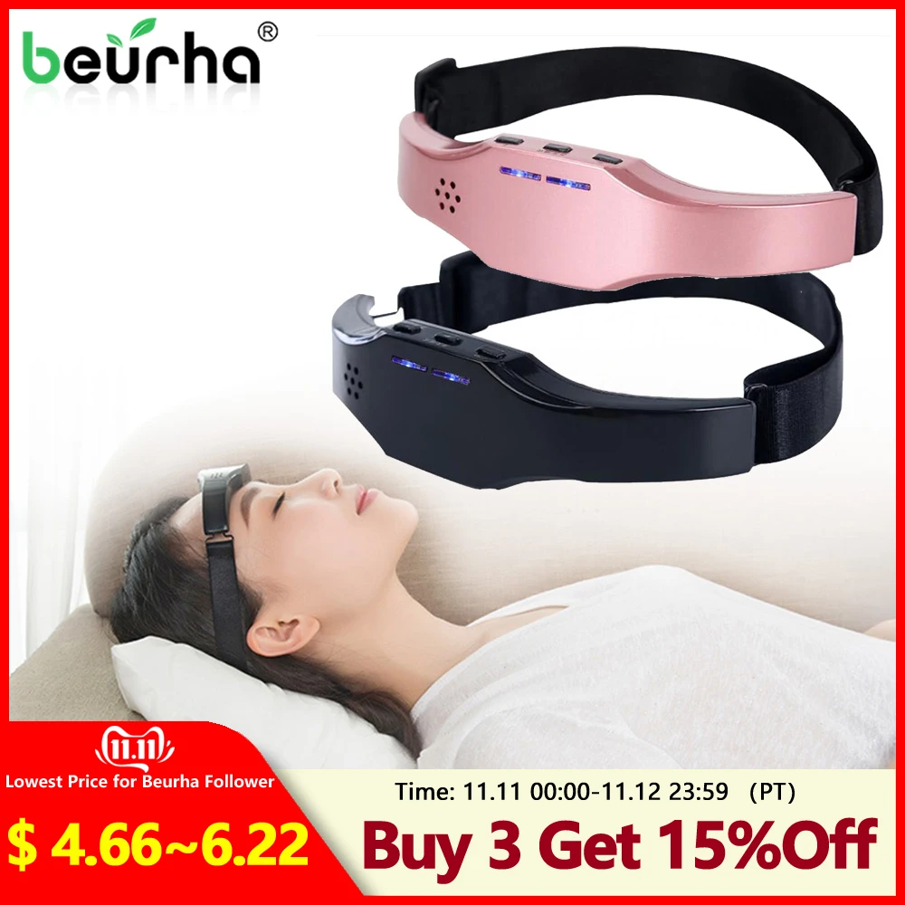 

Electric Head Massager Brain Sleeping Aid Therapy Sleep Insomnia Helper Stress Relax Headache Eliminator Hypnotic Apparatus
