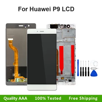 

100% Tested LCD Screen For Huawei P9 Display Touch Screen Digitizer Assembly LCD with Frame Replacement +Tools Set+Free Shipping