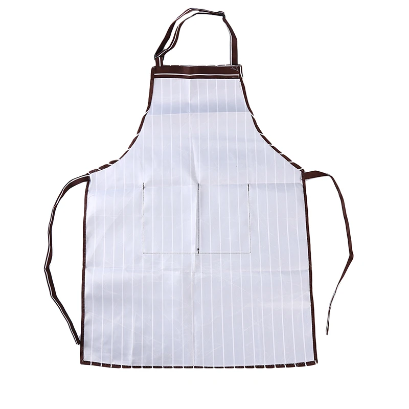 Oilproof Stripe Регулируемый Кухонный фартук шеф-повара официанта с карманами водонепроницаемый унисекс кухонный фартук без рукавов для приготовления пищи