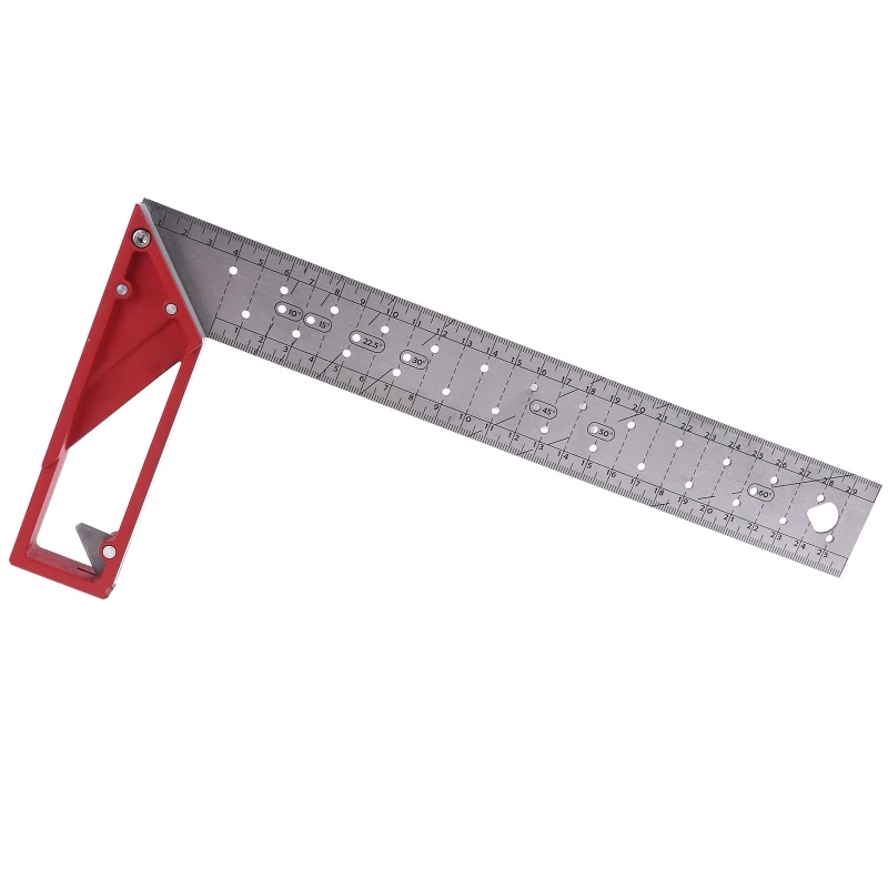 Shanbor Right Angle Ruler,30cm Stainless Steel 45°/90° Woodworking Try Square for Multiple Purposes 