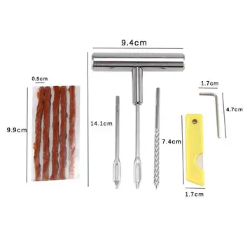 

Hot Car Van Motorcycle Bike Emergency Heavy Duty Tubeless Tire Puncture Repair Kit Plug Set Vulcanizing Strip Tyre Repair Kit 11