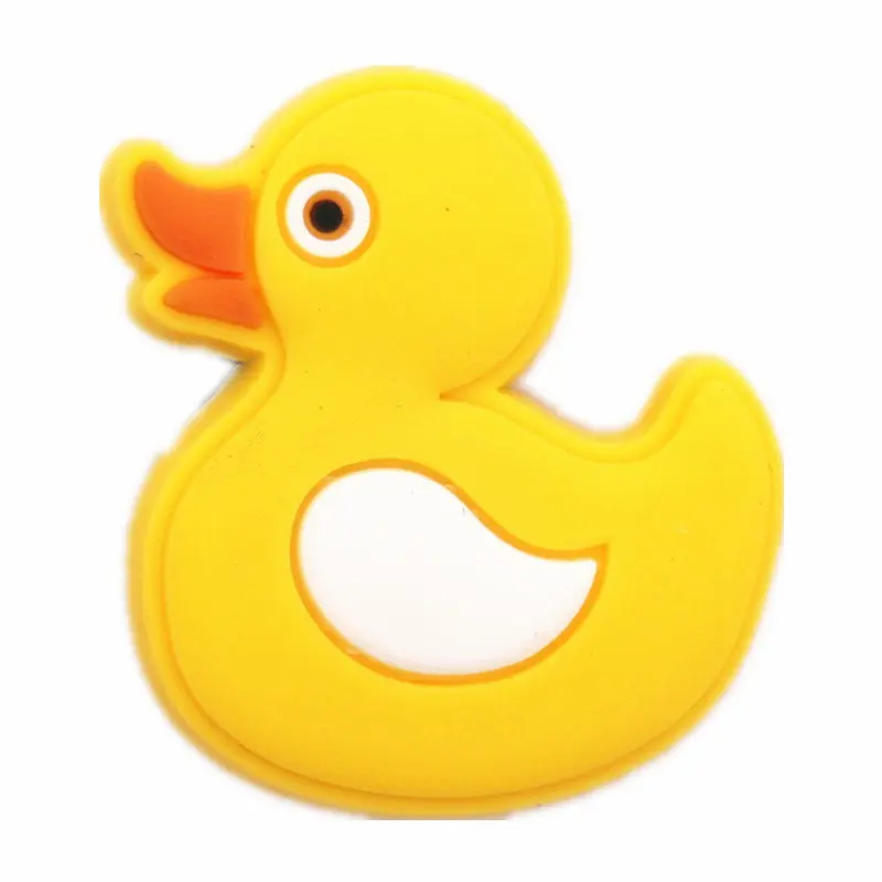 Duck Распродажа, 1 шт., милая утка/Божья коровка/обезьяна/Пчела/Жираф, ПВХ, украшение для обуви, аксессуары для Croc jibz, детская вечеринка, X-mas - Цвет: Duck