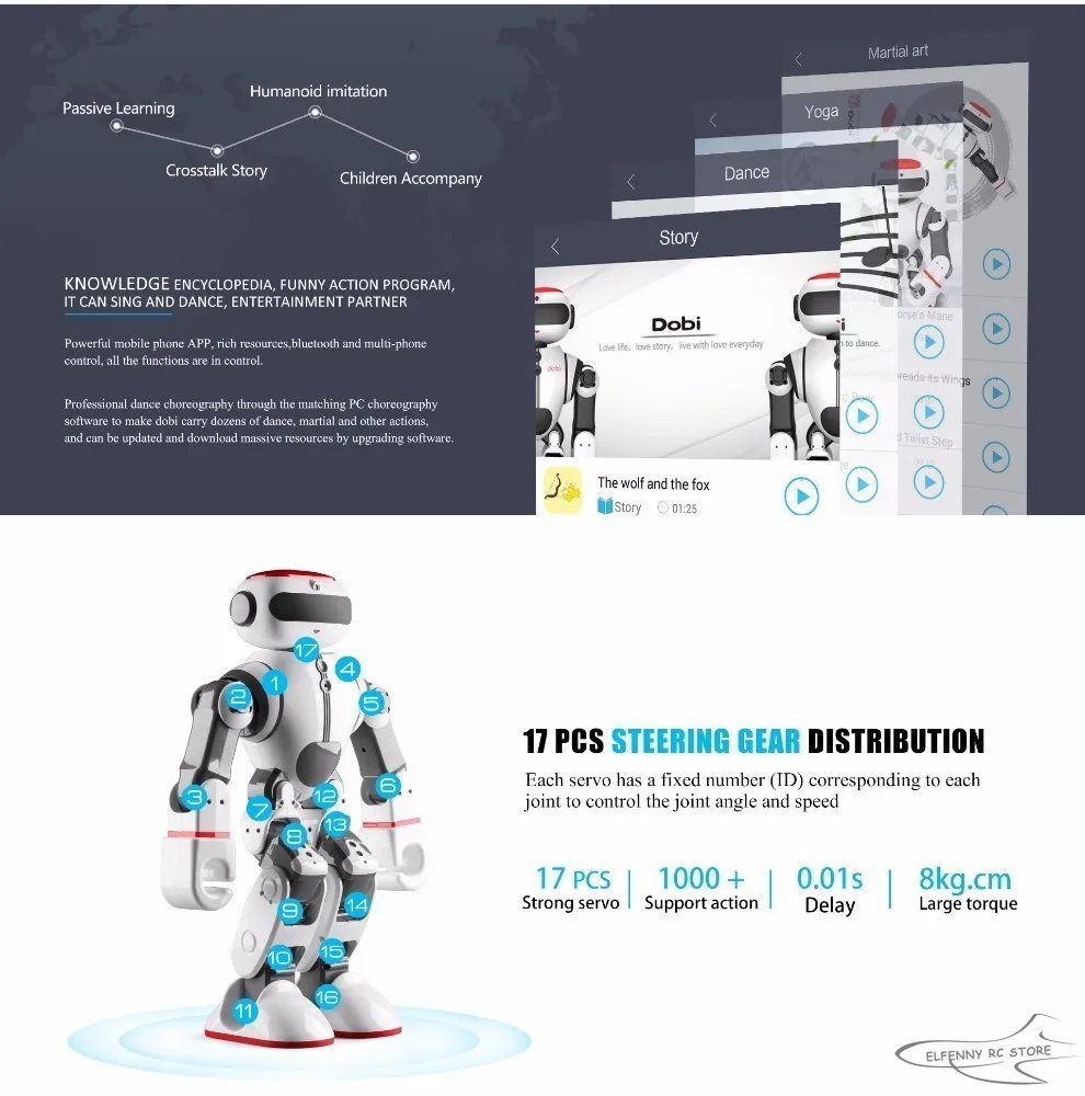 Оригинальный WLtoys F8 Dobi Интеллектуальный гуманоид RC робот Голосовое управление RC робот с танцами/краской/йогой/Расскажите истории RC