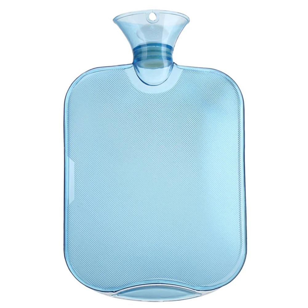2L Portable Thicken Explosion Proof Outdoor Camping Soft Hot Water Bottle Hand Warmer Office Transparent PVC Heating Home Winter - Цвет: Синий
