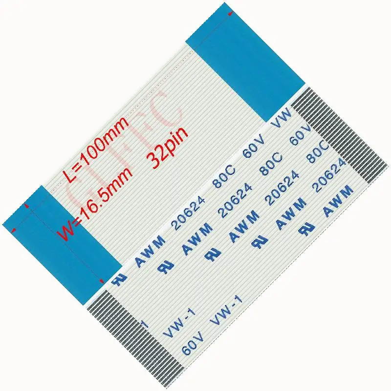 0 5 Шаг 24 ~ 32pin 280 800 мм A-Тип Гибкий плоский кабель FFC awm 20624 ROHS для TTL LCD DVD Компьютера |