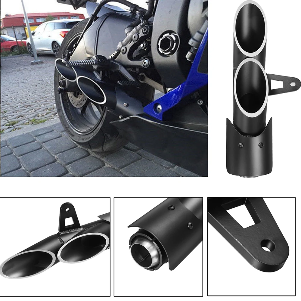 

Motorcycle Dual-outlet Exhaust Tail Pipe Muffler Tailpipe Tip Tail Pipe Stainless Steel for YZF-R6 GSX-R Motor Replacement Parts