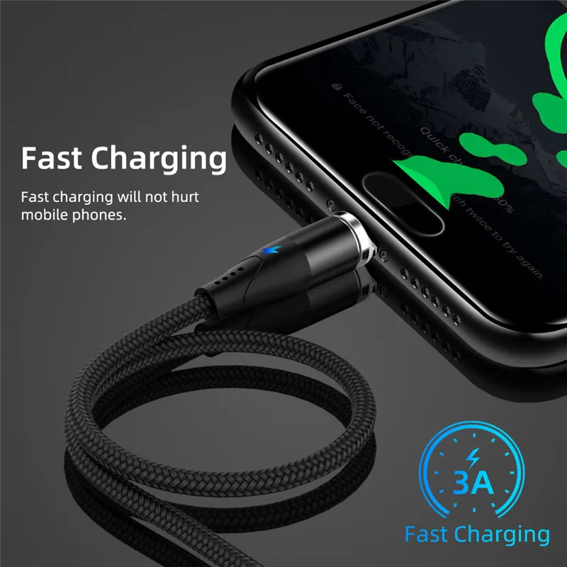 3A/5A Mobile Phone Magnetic USB Cable For Iphone Huawei 1M / 2M Micro Type C USB Charging Cable For Samsung No charging Plug