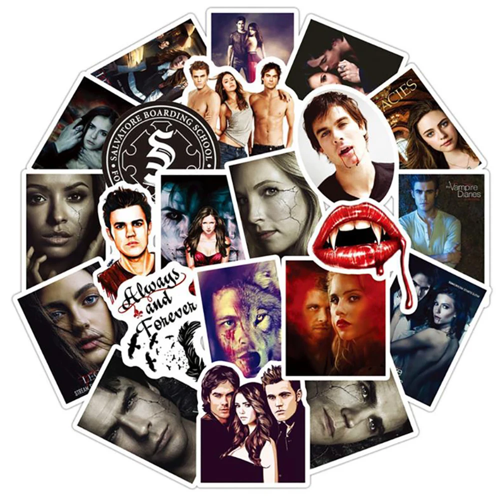 TV Show The Vampire Diaries Graffiti Stickers Motorcycle Luggage Guitar Skateboard DIY Classic Toy Stickers for Kid 10/30/50PCS graffiti stickers