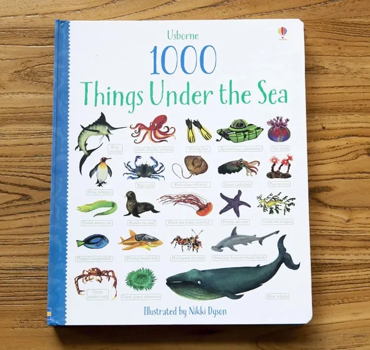 Usborne 1000 вещей под морем английская доска для изучения слов книга детей мальчиков