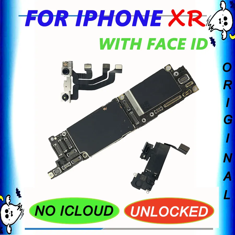 Оригинальная материнская плата для iPhone XR с/без лица ID разблокированная Материнская плата iCloud разблокировка с полными чипами