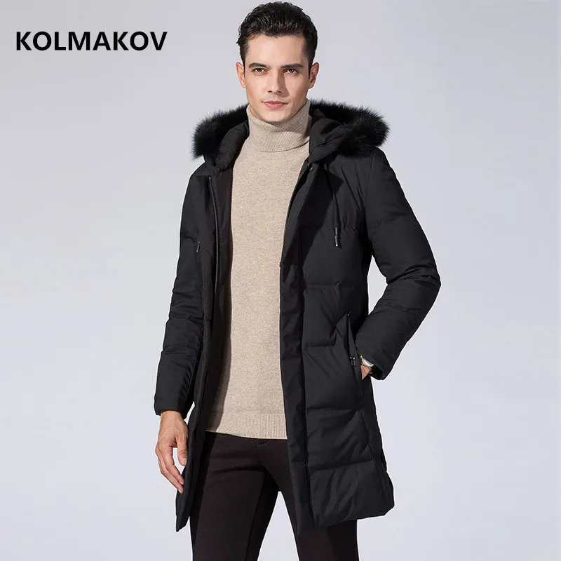 Новое поступление мужские зимние куртки высокого качества 80% Белые куртки с капюшоном на утином пуху мужские пуховики с капюшоном зимние пальто мужские парки