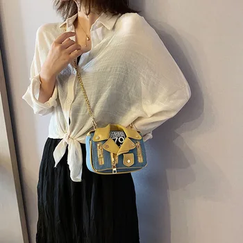 

Contrast Color Ladies Personality Creative Shoulder Diagonal Bag Single Small Square Bag Suitable For Shopping Handbags