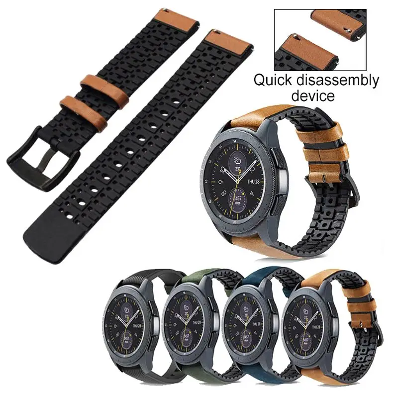 Силиконовый кожаный ремешок для часов Quick Release Браслет замена для samsung Galaxy Watch 46 мм/42 мм для samsung S3 SM