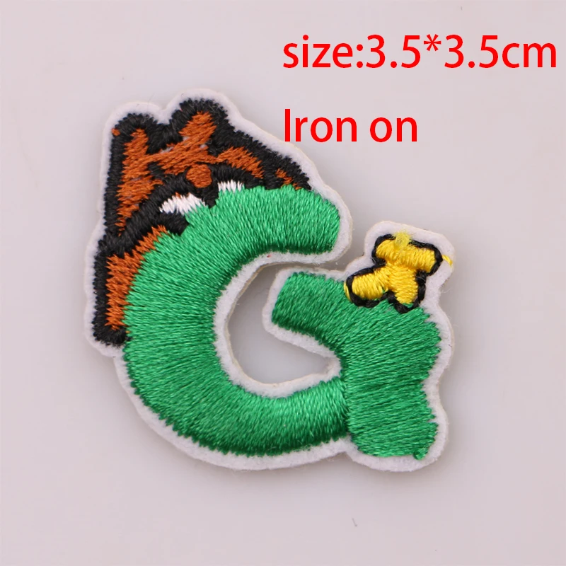 3.5x3.5cm A-Z 1 шт. цветная английская буква алфавита с животными икона аппликация 3D Железная на буквах нашивка для Бейджи для одежды - Цвет: 3.5x3.5cm