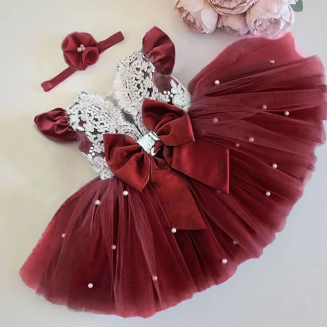 Vestido de perlas de tutú para niña, 1, 2, 3, 4 y 5 años, vestido de princesa de encaje para recién nacido, vestido bautizo para de primer cumpleaños _ - AliExpress Mobile