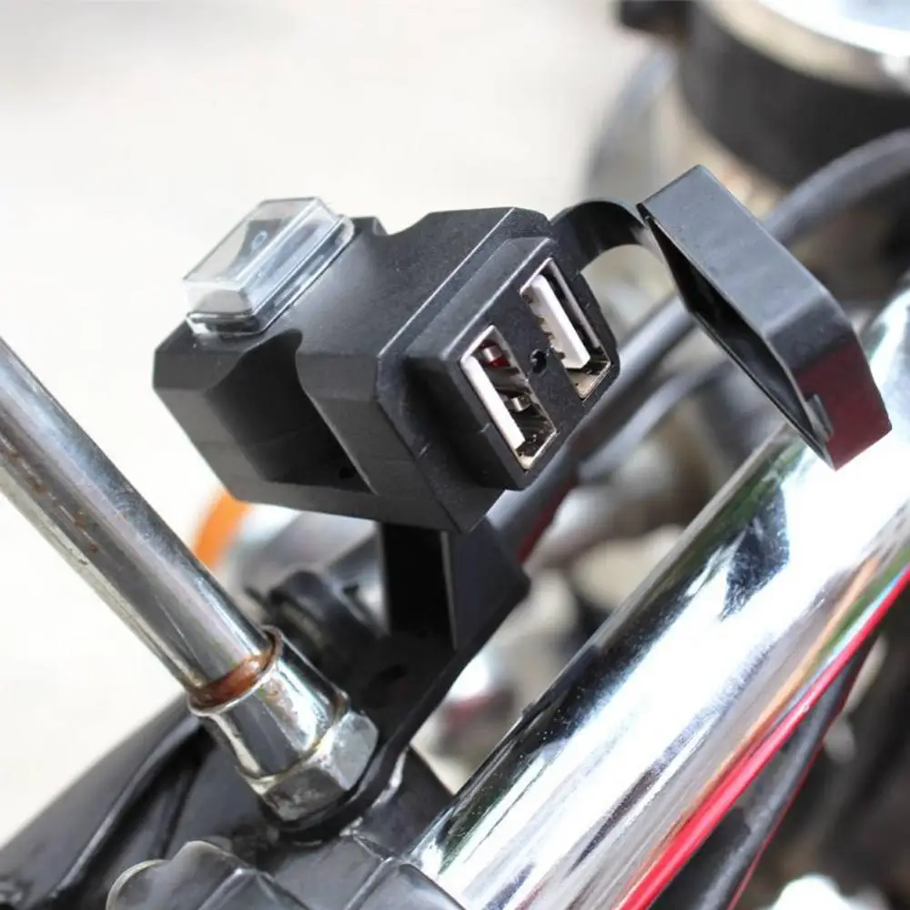 

Dual USB Port Waterproof Motorbike Motorcycle Handlebar Charger Adapter Power Supply Socket for Phone Mobile