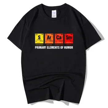 

Periodic Table Of Humor Sarcasm T-Shirt Funny Birthday Gift For Men Short Sleeve Cotton Primary Elements Chemistry T Shirts