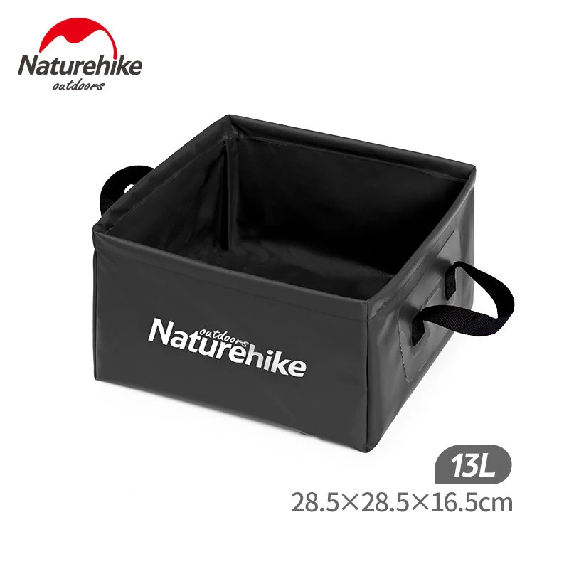 13L Black Naturehike ведро для раковины воды 13L складной прямоугольный чемодан путешествия портативный Открытый прочный Кемпинг Туризм NH19SJ007 - Цвет: 13L Black
