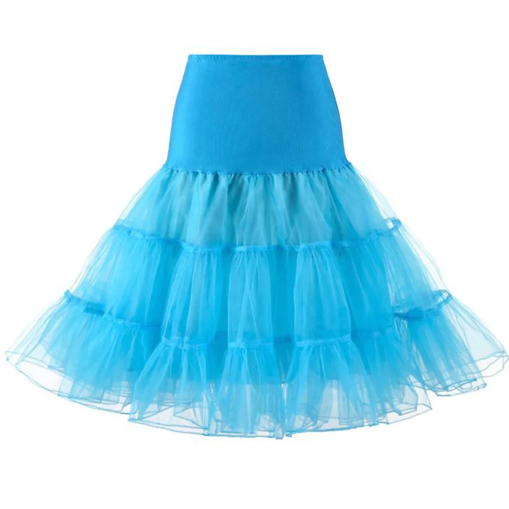 Нижняя юбка юбки женские с высокой талией качели рокабилли пушистая юбка-американка для свадьбы Свадебная винтажная бальная юбка - Цвет: Light Blue