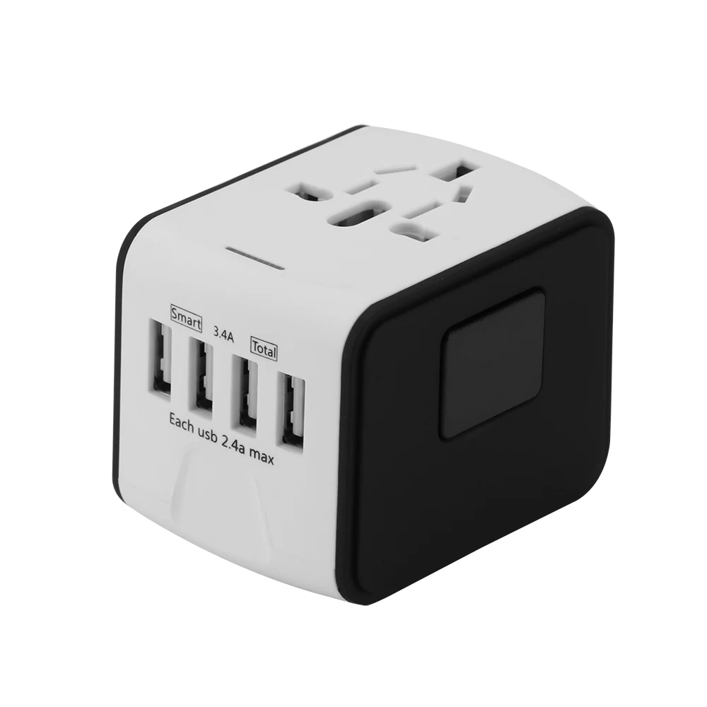 Универсальное быстрое зарядное устройство USB 3,0 5V 3A для Samsung S8 S9 huawei Iphone7 8 EU US Plug, быстрое зарядное устройство для мобильного телефона - Цвет: White  4 USB port