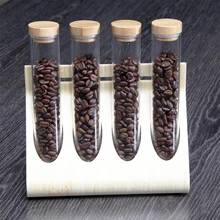 Стеллаж для хранения кофейных зерен, чая, тестовая трубка, прозрачная стеклянная бутылка, трубка для зерен, герметичный контейнер для хранения, кухонный Органайзер