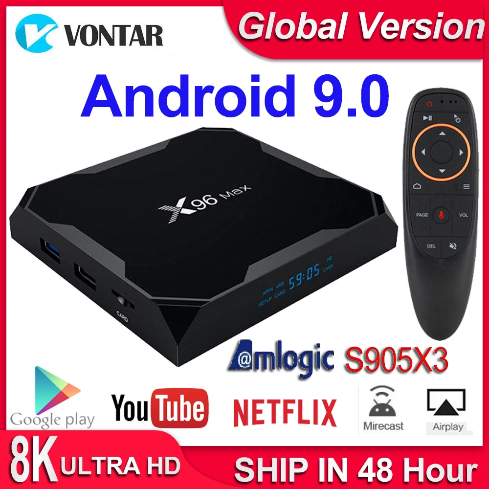 ТВ приставка Android 9,0 Smart TV Box X96 MAX plus Amlogic S905X3 8K медиаплеер 4K 4 Гб RAM 32G/64G 2,4G/5G Wifi X96MAX телеприставка|ТВ-приставки и медиаплееры|   | АлиЭкспресс