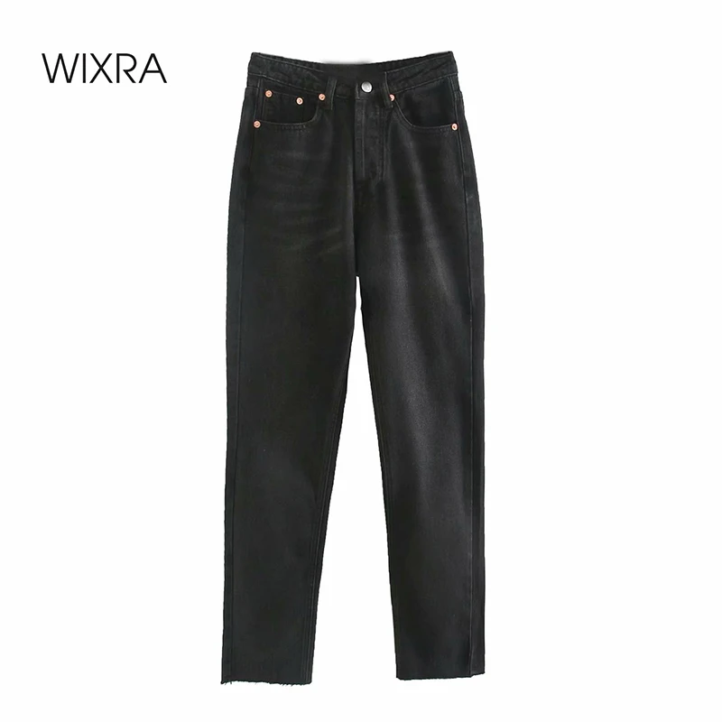 Wixra Women's Jeans High Waist Clothes Loose Solid Denim Pants Streetwear Vintage Casual Fashion Harajuku Straight Pants Wixra Women's Jeans High Waist Clothes Loose Solid Denim Pants Streetwear Vintage Casual Fashion Harajuku Straight Pants