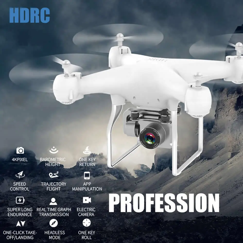 RC Drone Quadrocopter UAV with Camera 4K Profesional WIFI Wide-Angle Aerial Photography Ultra-Long Life Remote Control Toy