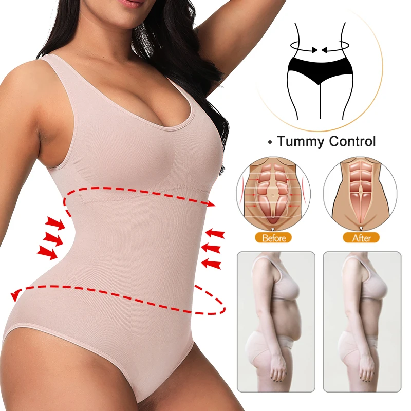 Women Bodysuits Shapewear Shaping Full Body Shaper Tank Tops Waist Trainer Corset Camisoles Slimming Underwear Fajas Colombianas honeylove shapewear