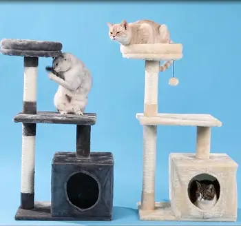 Cat Trees for Kittens Cat Furniture Towers with Scratching Posts Double Perches  House Kitty Cat Activity Trees Climb 1