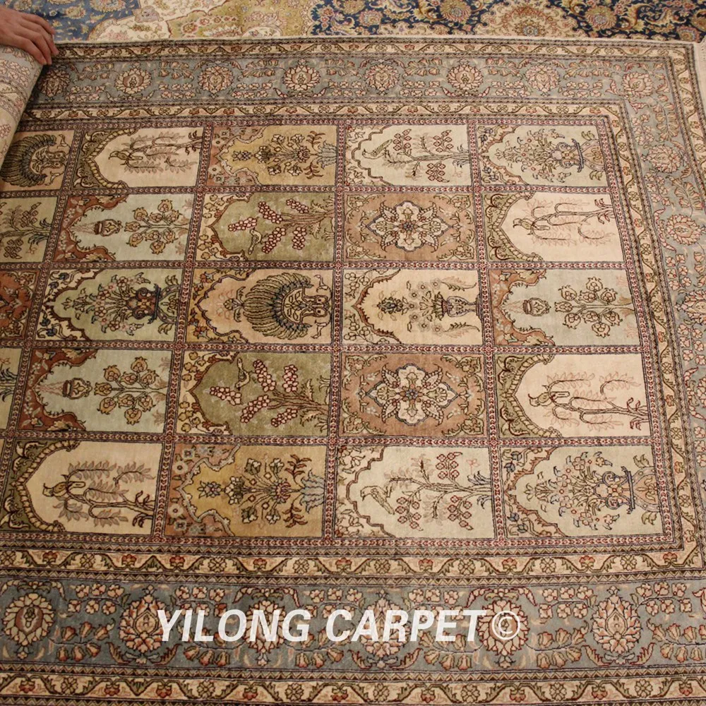 Yilong 4'x6' турецкий Шелковый ковер vantage четыре сезона восточные персидские ковры(YJH261A-4x6