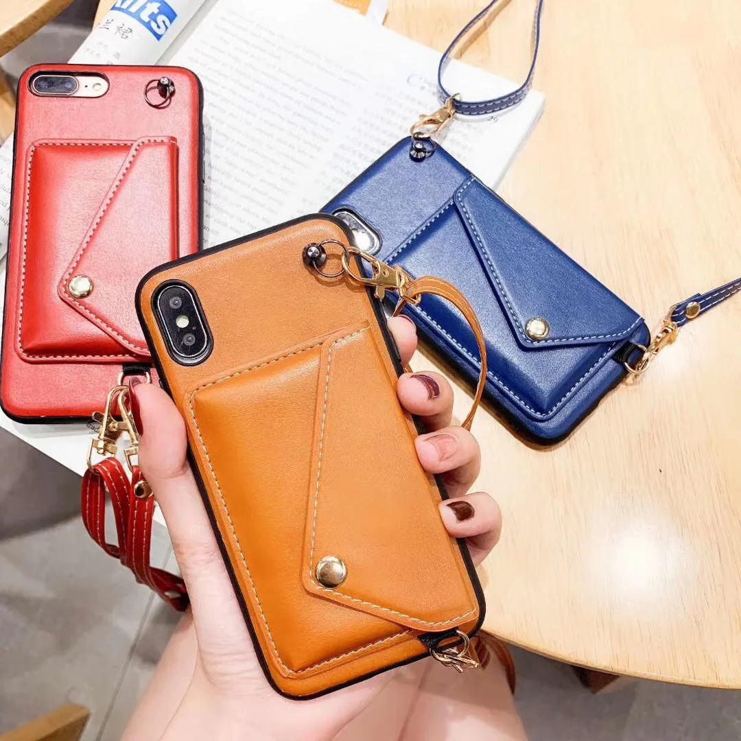 Роскошный кожаный кошелек с бриллиантами чехол для iPhone 7 8 6 6s Plus X XR XS Max, модная сумка с цепочкой, задняя крышка, чехол