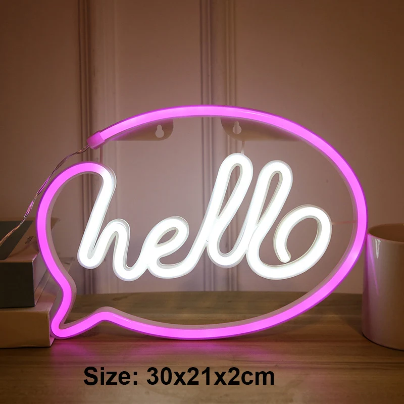 Hello неоновый светильник светодиодный настенный s Store поздравительные знаки