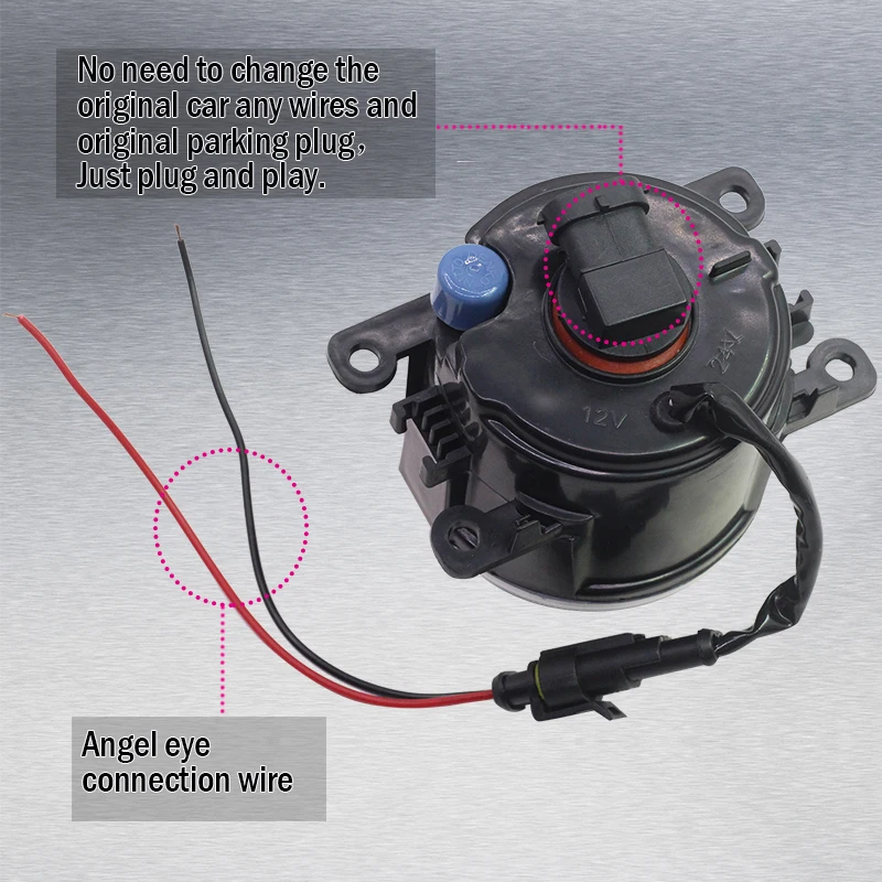 Cawanerl 2 Pieces Car Accessories 4000LM LED Fog Light Angel Eye Daytime Running Light DRL 12V For Renault Master II 1998-2010