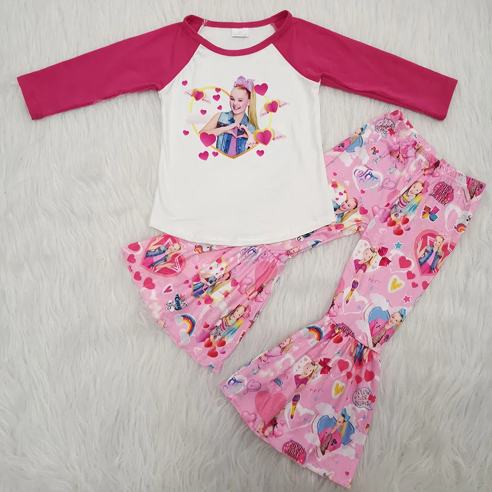 

Free shipping Valentine day boutique outfit for kid children heart print baby clothes valentine kid outfit girl clothing outfit