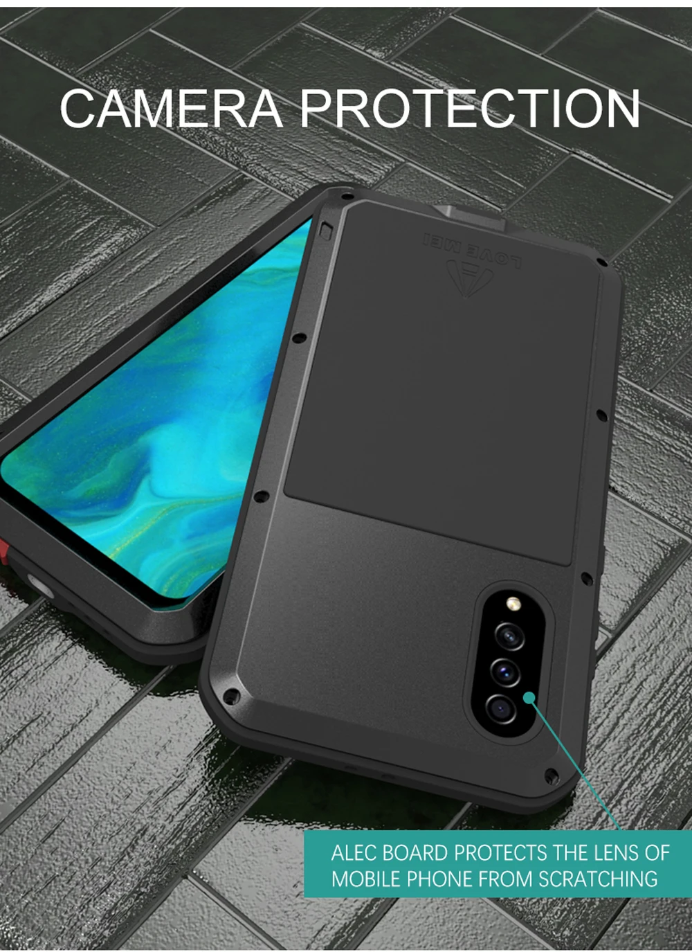 Мощный ударопрочный чехол LOVE MEI для samsung Galaxy A70S A707F A707, сверхпрочный чехол, силиконовый металлический чехол, закаленное стекло