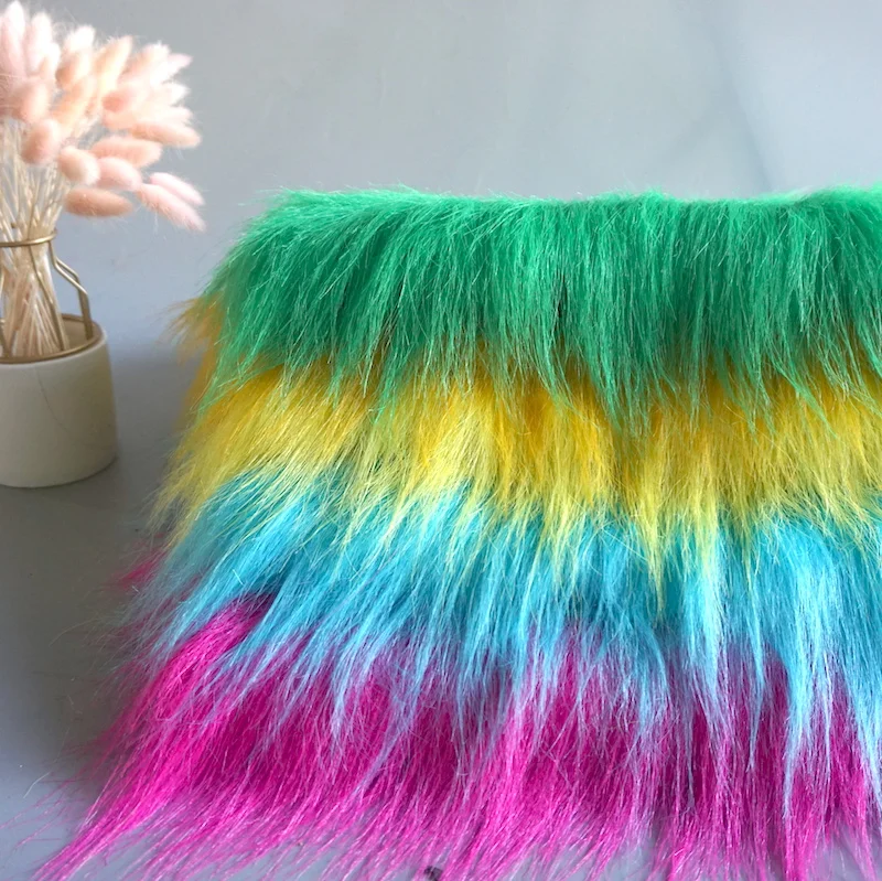 Искусственный мех 12 см длинные волосы плюшевая кукла ткань украшение имитирующий лисий мех ковер ювелирные изделия телефон счетчик чехол Косплей