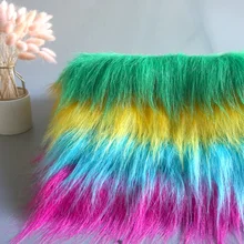 Искусственный мех 12 см длинные волосы плюшевая кукла ткань украшение имитирующий лисий мех ковер ювелирные изделия телефон счетчик чехол Косплей